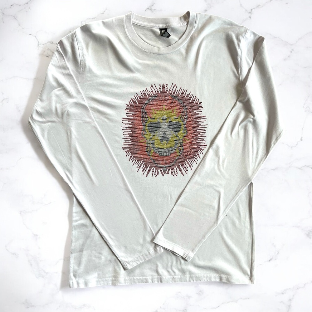 Graphic Skull White Long Sleeve Shirt